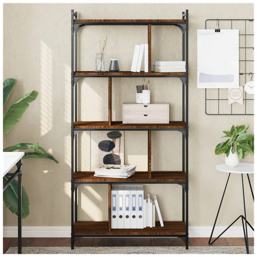 Bücherregal stufig braun - bücherregal, 5-stufig