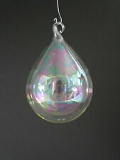 6 mundgeblasene IRISIERENDE Glasformen Tropfen, 6cm, 