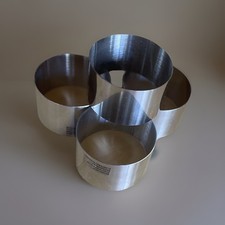 Ovibell 4  Dessertringe 8x5cm Servierringe, Speiseringe, Kuchenringe, Edelstahl