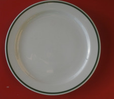 Henneberg  Ilmenau Porzellan Kantinengeschirr, Teller 19cm  grünen Rand DDR GDR