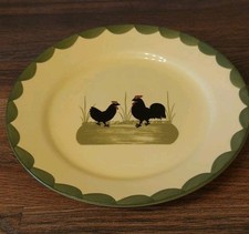 Zeller Keramik Hahn Henne Kuchen Brot Dessert Teller ca. 20 cm Gelb NEU makellos