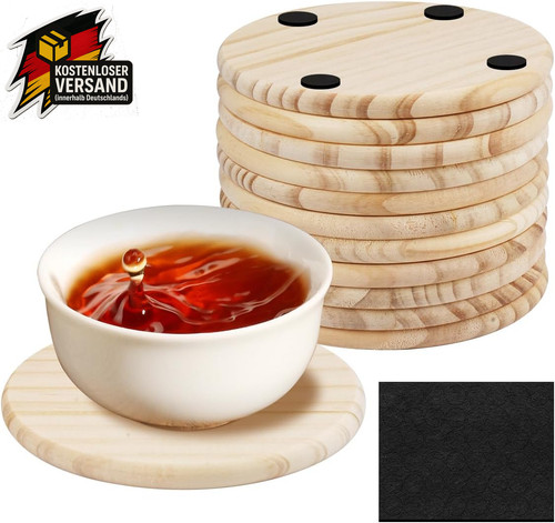 Holzuntersetzer 10cm set - 10cm, 12