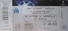 TICKET UEFA CL 2009/10 Olympique Marseille - FC Zürich