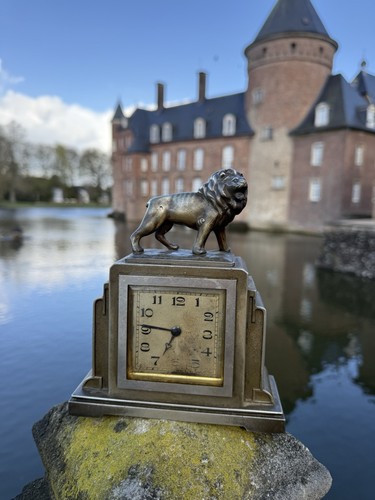 Uhr tisch art deco - deco, löwe