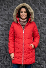 Damen wintermantel rot - wintermantel,