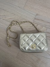 Kleine Goldene Handtasche Echtes Leder Kette Tonemme Coco Style Np 200 Euro