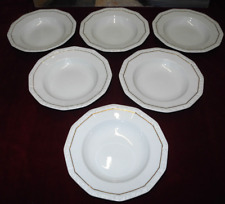 6 tiefe Teller  Suppenteller Rosenthal Maria weiß mit Goldrand  I.Wahl