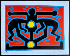Keith Haring Lithografie Von Einem Gemälde COA Handsigniert Und Handnummeriert