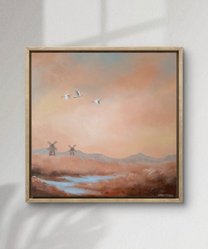 Acrylbild landschaft warm - acrylbild, "warm
