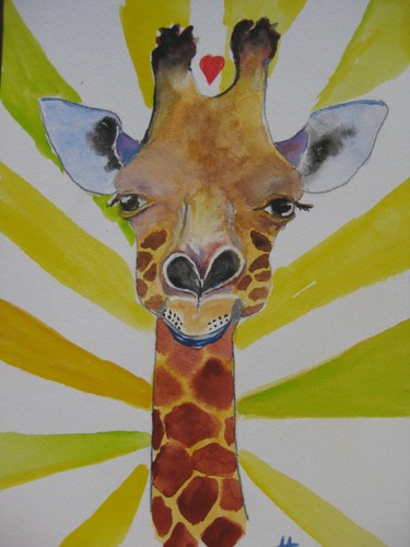 Originalaquarell giraffe - originalaquarell, "giraffe"