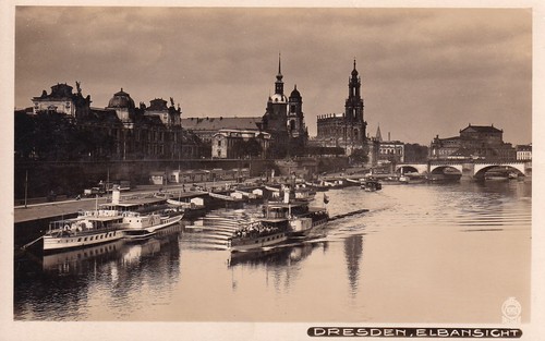 Dresden elbansicht mit dampfer - mit,