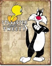Blechschild Tweety & Sylvester