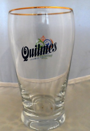 Glas quilmes bier goldrand - quilmes,