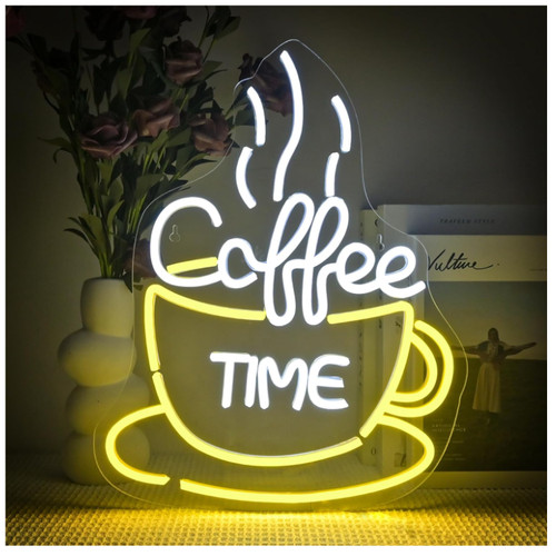 Neon schild kaffee zeit led - schild,