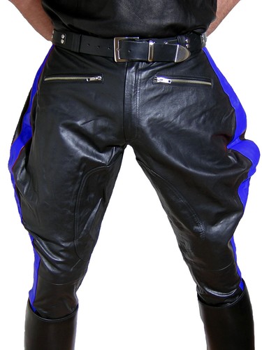 Lederhose blaue streifen - blaue,