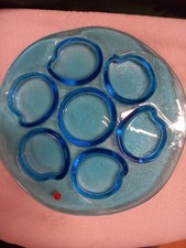 Vintage 3-geteilt, Kabarett, 27 cm Glas Servierteller für Snacks, Gebäck