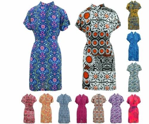 Mandarin mini kleid - mini,