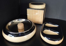 edles 3-teiliges Pfeifenraucher-Set RO-EL Italien Ascher Box Ablage