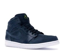 Nike Air Jordan 1 Retro Mid Armory Navy/Electrolime Jumpman 554724-421 US9.5