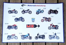Poster MZ Stammbaum Plakat DDR IFA Motorrad Übersicht ETZ 250 ES TS BK350 ETS RT