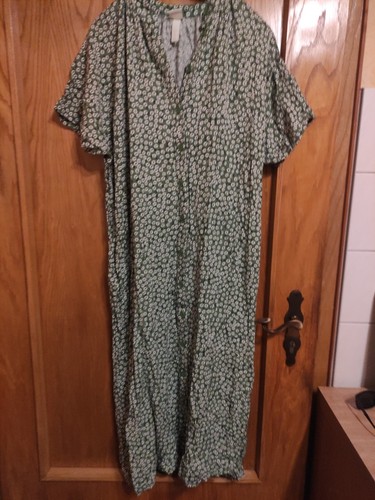 Kleid grün blumen gürtel - h&m,