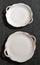 Hutschenreuther Selb Bavaria Porzellan, 2 Servierplatten mit Goldrand 2 Griffe