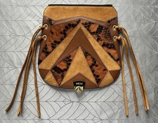 Zoé Lu / Zoe Lu / Runde Wechselklappe / Cognac / Snake 