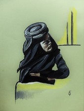 Künstler Zeichnung signiert