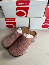 Rohde Damen Hausschuh 6634 Clog Samtoptik Gr. 37  Rosaton Wechselfußbett neu