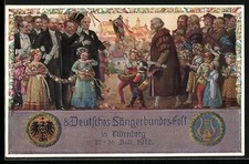 AK Nürnberg, VIII. Deutsches Sängerbundfest 1912, geschmückte Kinder, Harfe, Wa 