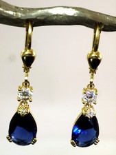 585 Gold Ohrringe mit Tropfen Zirkonia Steinen 29 mm Länge