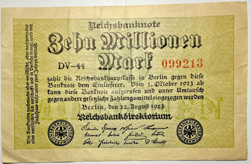 Deutsches reich millionen - deutsches, 10