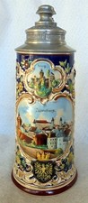 ALT Humpen Bierkrug Nürnberg Ansichten Burg Wappen um 1900 Sammelkrüge Zinn Krug