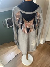 Kleid von Liebeskind Berlin mit Pailetten und Taschen in grau bunt Größe M
