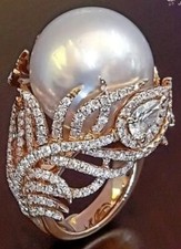 Ring Rosegoldfarben, Kunstperle 