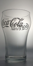 Coca Cola Coke Trinkglas Glas Bar Kneipe Tresen klar alte Form 0,3L