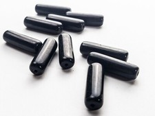 Perlando: 10 böhmische Glasperlen Stäbchen schwarz, 22,5 x 7 mm (114/5)