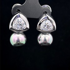 OHRCLIPSTECKER AUS 925/-SILBER RHODINIERT MIT MKP & ZIRKONIA SCHMUCKJAGD