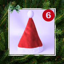 6x Weihnachtsmütze / Bommelmütze rot-weiß - Nikolausmütze Kostüm Party