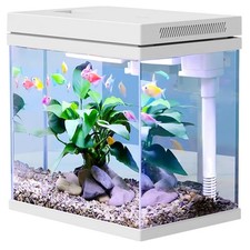 Nano Fischtank 10L Glas Aquarium mit LED Beleuchtung & Filtersystem