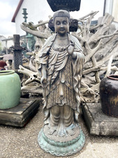 XXL stehender Kamakura Buddha aus Bronze, zweifarbige Antikpatina, 198cm