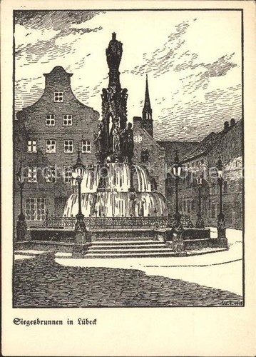 Luebeck city siegesbrunnen - luebeck,