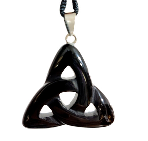 Triquetra obsidian halskette - triquetra,