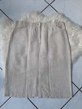 Bonita Damen hochwertiger längerer Rock Gr. 48 beige LEINEN Taschen knielang