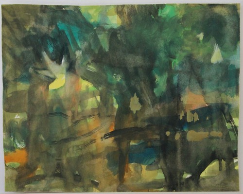 Tempera tusche landschaft - tempera,
