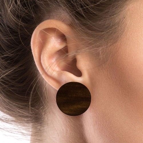 Paar große holz ohrstecker - paar,