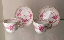 Meissen 2 Mokkatassen / Gedecke Indisch purpur leicht Goldrand