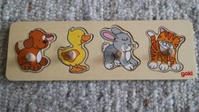 Goki Steckpuzzle Hund Ente Hase Katze - nichts kaputt - ab 12M+