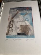 Rene' Carcan: Lithographie, signiert nummeriert, mit Titel, Rahmen passend￼