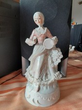 Porzellanfigur - Dame - weiß